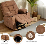 YITAHOME Power Lift Recliner Chair, Modern Fabric Recliner Chair with Massage and Heat, Spacious Seat, USB Ports, Cup Holders, Remote Control, Suitable for Living Room Dark Grey2