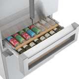Bosch – 800 Series 20 Cu. Ft. 4-Door French Door Counter-Depth Smart Refrigerator with Beverage Cooler Drawer – Stainless steel