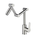 KunMai Stainless Steel Pot Filler Faucet Deck Mounted Kitchen Sink Faucet in BR