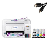 Epson EcoTank-3850 Special Edition All-in-One Inkjet Printer with Scanner, Copier, Business Office, White, Bundle with Printer Cable