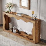 Tribesigns 63 Inches Farmhouse Console Table with Storage, Couch Table Behind Sofa, Long Entryway Sofa Station, Narrow Console Stand, Hallway Stand for Entryway Living Room, Brown