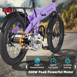 Folding Electric Bike for Adults, 20??3.0 Fat Tire Electric Bicycle, 374.4Wh Battery Ebike, 20MPH Electric Cargo Bike with LCD Color Display & 6 Speed Gears (Fits for 5’0+)